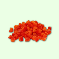 Frisch Paprika rot gew&uuml;rfelt 20mm - je kg