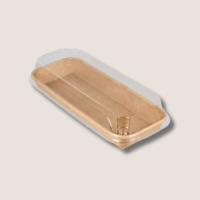 Sushi-Box mit Deckel Slim TA-02 220x90x25mm Kraft PE 300 Stk