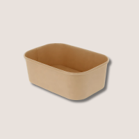 Papp-Schale + Deckel eckig 750ml Kraftbraun 300STK