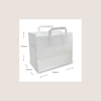 T&uacute;i giấy m&agrave;u trắng, cỡ XL (32+21,5x27cm),...