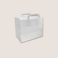 Papiertragetaschen Weiß M (26+17x25cm) 250Stück