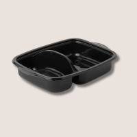 PP-Menüschale 2-get. 253x185x57mm schwarz 300Stk