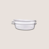 rPET Feinkostbecher mit Klappdeckel 250ml Transparent